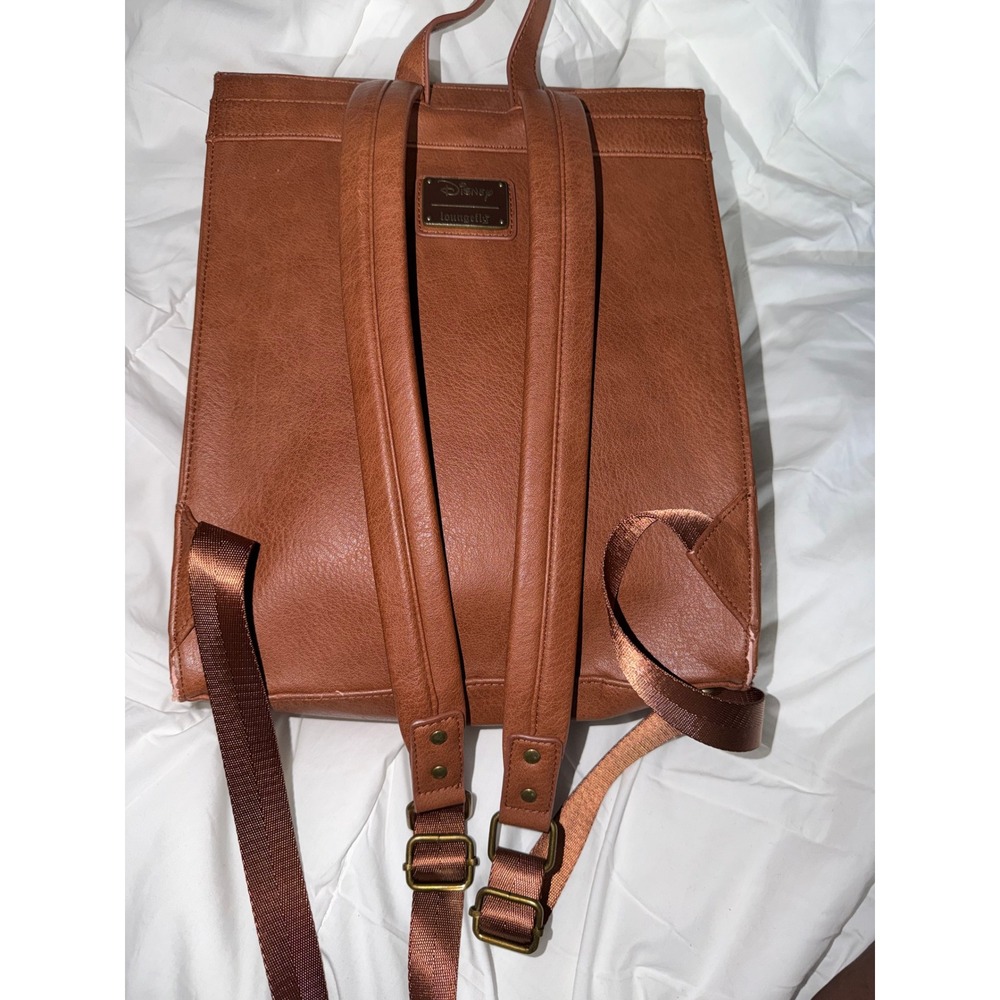 Disney Loungefly Pinocchio Jiminy Cricket Storybook Brown Faux Leather Backpack - Picture 3 of 12